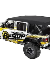 Bestop Black Twill Supertop Ultra Soft Top Jeep Wrangler 4-Door 2018-2021                                     - 54725-17 - Image 4