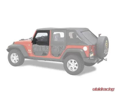 Bestop Element Upper Fabric Half Doors Front Black Diamond for Jeep Gladiator 2020-2021, Wrangler JL 2018-2020 - 51742-35