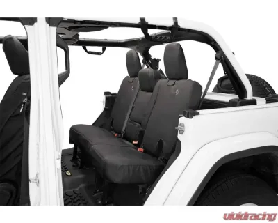 Bestop Black Diamond Rear Seat Covers w/ Fold Down Arm Rest Jeep Wrangler 4-Door 2018-2022 - 29291-35