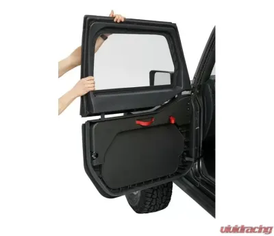 Bestop Black Twill Rear Upper Fabric Half Doors Jeep Wrangler 4-Door 2007-2018 - 51733-17