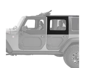 Bestop Black Twill Rear Upper Fabric Half Doors Jeep Wrangler 4-Door 2007-2018