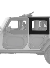 Bestop Black Twill Rear Upper Fabric Half Doors Jeep Wrangler 4-Door 2007-2018                                     - 51733-17 - Image 6