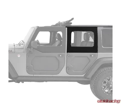 Bestop Black Twill Rear Upper Fabric Half Doors Jeep Wrangler 4-Door 2007-2018 - 51733-17