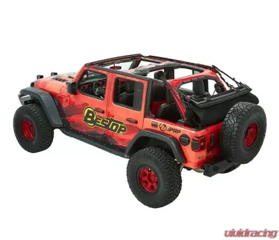Bestop Black Twill Trektop Ultra Soft Top Jeep Wrangler JL 4-Door 2018-2021 - 54925-17