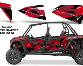 AMR Racing Graphics Lower Half Door Wraps 4 Door Graphic Inserts 2016 Sunset Red Polaris RZR XP 4 1000 14-18 CLEARANCE