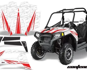 AMR Racing  Full Custom UTV Graphics Decal Kit Wrap Contender Red Polaris RZR 800 11-14