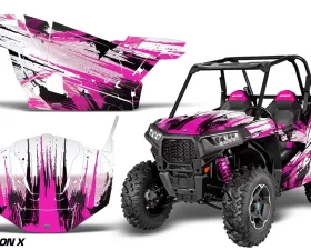 AMR Racing  Full Custom UTV Graphics Decal Kit Wrap Carbonx Pink Polaris RZR S 900 15-16