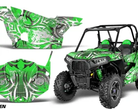 AMR Racing  Full Custom UTV Graphics Decal Kit Wrap Deaden Green Polaris RZR S 900 15-16