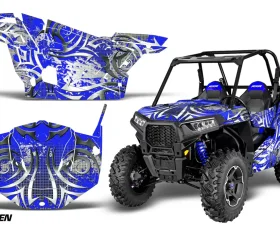 AMR Racing  Full Custom UTV Graphics Decal Kit Wrap Deaden Blue Polaris RZR S 900 15-16