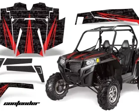 AMR Racing  Full Custom UTV Graphics Decal Kit Wrap Contender Red Polaris RZR XP 900 11-14