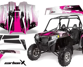 AMR Racing  Full Custom UTV Graphics Decal Kit Wrap Carbonx Pink Polaris RZR XP 900 11-14