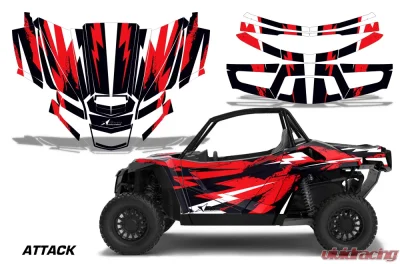 AMR Racing UTV Graphics Kit Decal Sticker Wrap Textron Wildcat XX 2018+ ATTACK RED - TEXT-WILDCAT-XX-18+-AT R