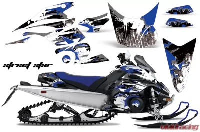 AMR Racing Graphics Snowmobile Graphics Kit Decal Sticker Wrap Street Star Blue Yamaha FX Nytro 08-14 - YAM-FX NYTRO-08-14-SS U