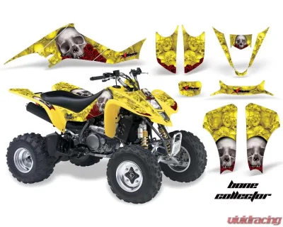 AMR Racing Graphics Kit Decal Sticker Wrap BONES YELLOW Suzuki LTZ400 03-08 - SUZ-LTZ400-03-08-BC Y