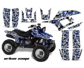 AMR Racing Graphics Kit Quad Decal Wrap URBAN CAMO BLUE Yamaha Warrior YFM350X 87-04 CLEARANCE