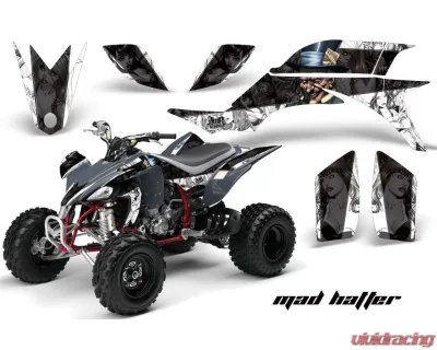 AMR Racing Graphics Kit Quad Decal Sticker Wrap HATTER BLACK WHITE Yamaha YFZ450 04-13 - YAM-YFZ450-04-13-HAT K W