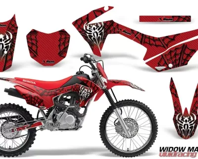 AMR Racing Graphics Kit Dirt Bike Wrap MX Stickers Decals Honda CRF125F 2014-2018 WIDOW BLACK RED - MX-HON-CRF125F-14-18-WM K R