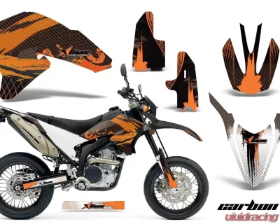 AMR Racing Dirt Bike Decal Graphics Kit Wrap For Yamaha WR250R WR250X 2007-2016 CARBONX ORANGE - MX-YAM-WR250R-WR250X-07-16-CX O