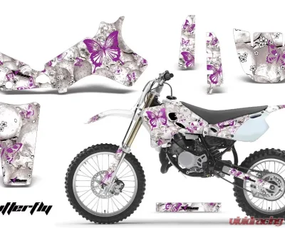 AMR Racing Dirt Bike Graphics Kit Decal Sticker Wrap For Yamaha YZ80 1993-2001 BUTTERFLIES PURPLE WHITE - MX-YAM-YZ80-93-01-BF PUR W