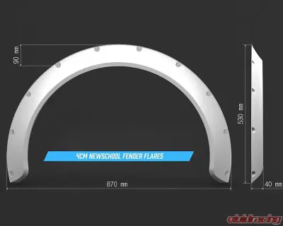 Clinched Flares New School 4cm Universal Fender Flares - NS4