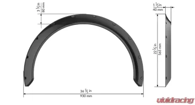 Clinched Flares New School XL 4cm/1.6" Fender Flares - NSXL4