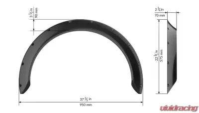Clinched Flares New School XL 7cm/2.7" Fender Flares - NSXL7