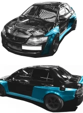 Clinched Flares Widebody Kit without Ducktail Spoiler Mitsubishi Evolution VII - IX 01-07                                     - EVO-7wd - Image 6