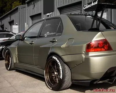 Clinched Flares Widebody Kit without Ducktail Spoiler Mitsubishi Evolution VII - IX 01-07 - EVO-7wd