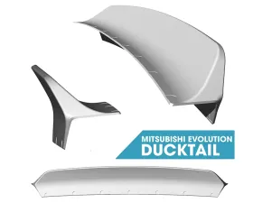 Clinched Flares Ducktail Spoiler Mitsubishi Evolution VII - IX 01-07