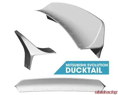 Clinched Flares Ducktail Spoiler Mitsubishi Evolution VII - IX 01-07 - duck-evo7