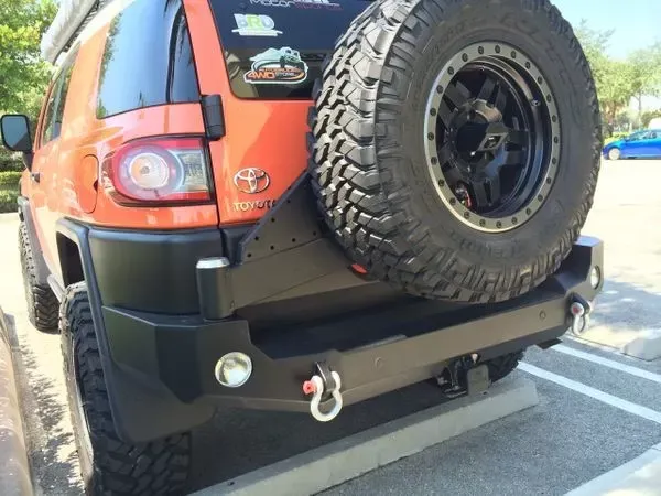 Expedition One Trail Series Rear Bumper w/ Smooth Motion Tire Carrier System Toyota FJ Cruiser 2007-2014 - FJC-RB-STC-BARE