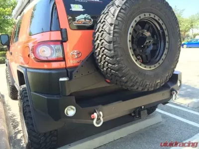 Expedition One Trail Series Rear Bumper w/ Smooth Motion Tire Carrier System Toyota FJ Cruiser 2007-2014 - FJC-RB-STC-BARE