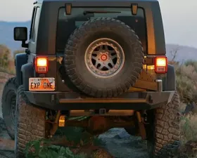 Expedition One Trail Series Rear Bumper w/ Smooth Motion Tire Carrier Jeep Wrangler JK 2007-2017