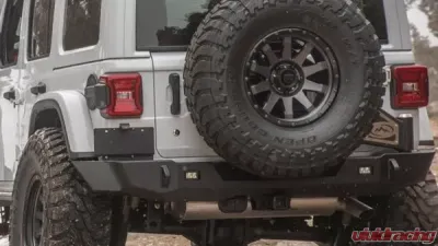 Expedition One Trail Series 2 Rear Bumper w/ Smooth Motion Tire Carrier System Jeep Wrangler JL 2018+ - JL18-TS2-RB-STC-BARE