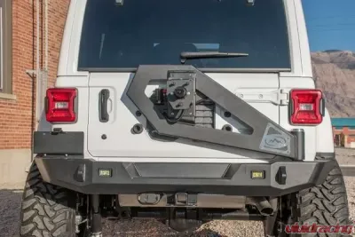 Expedition One Trail Series 2 Rear Bumper w/ Smooth Motion Tire Carrier System Jeep Wrangler JL 2018+ - JL18-TS2-RB-STC-BARE