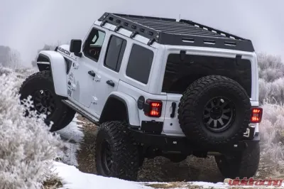 Expedition One Trail Series 2 Rear Bumper w/ Smooth Motion Tire Carrier System Jeep Wrangler JL 2018+ - JL18-TS2-RB-STC-BARE
