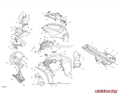 Can-AM Renegade 850 2018 OEM RH Inner Fender CLEARANCE - 705010717