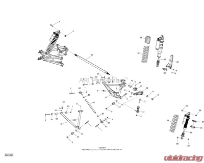 Can-AM OEM Gulfstream Blue RH Rear Upper Arm | Package XMR Silver Model CLEARANCE - 706002153
