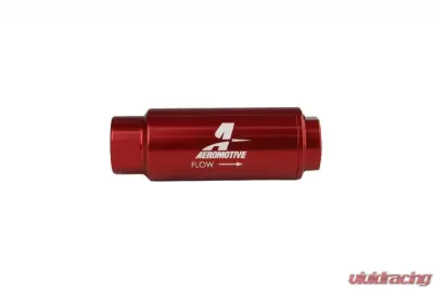 Aeromotive SS Series In-Line Fuel Filter 3/8" NPT 40 Micron Fabric Element Red Finish - 12303