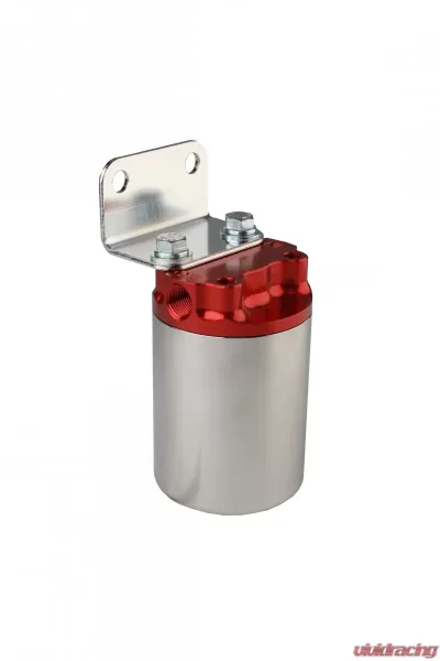 Aeromotive Fuel System Canister Filter, 3/8-NPT, 100-Micron (Anodized red housing,nickel plated sleeve) - 12318