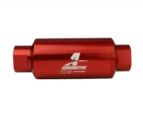 Aeromotive Fuel System Filter In-Line AN-10 size, 40 micron stainless steel element, Red Anodize Finish