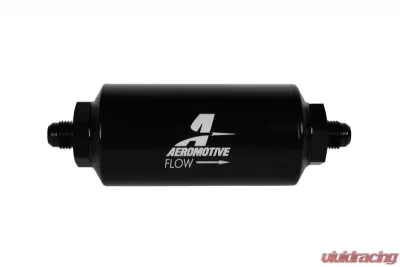 Aeromotive Fuel System Filter AN-06, 10 Micron, Black Anodized Finish, Universal Fitment - 12347