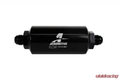 Aeromotive Fuel System Filter AN-08, 100 Micron Stainless Steel, Black Anodized Finish - 12379