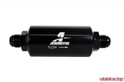Aeromotive In-Line Fuel Filter AN-08, 10 Micron Microglass, Black Anodized Finish - 12385
