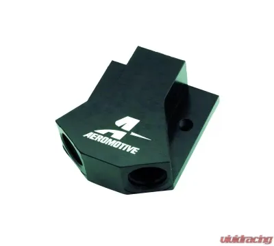 Aeromotive Fuel System Block 10 AN to 2x 8 AN High-Flow Y Block, Black, ORB-10/ORB-08 - 15620