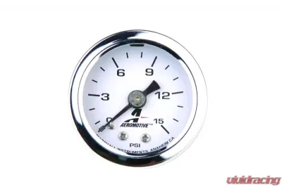 Aeromotive Fuel System Pressure Gauge, Fuel, 0 to 15 psi, Liquid Filled - 15632