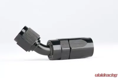 Aeromotive AN-06 45 Degree Hose End Fitting, Black, 6061 T6 Aluminum, Universal Fit - 15651