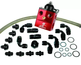Aeromotive Fuel System A4 Dual Carburetor Regulator Kit(P/N 13203)(regulator, hose,hose ends,fittings)