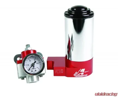 Aeromotive Fuel System SS Carbureted Pump Reg Gauge Kit, AN style ports - 17247