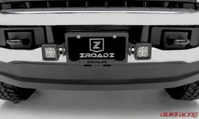 ZROADZ Universal License Plate Frame LED Bracket Incl. (2) 3 Inch LED Pod Lights Chevrolet Silverado 1500 2015-2025 - Z310005
